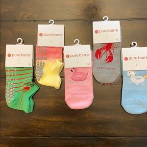 Pure Barre Sticky Socks Summer Time 5- Pack